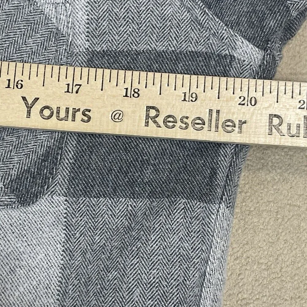 Omnigod Shirt‎ Mens 2 Gray Plaid Flannel Long Sleeve Cotton Made In Japan